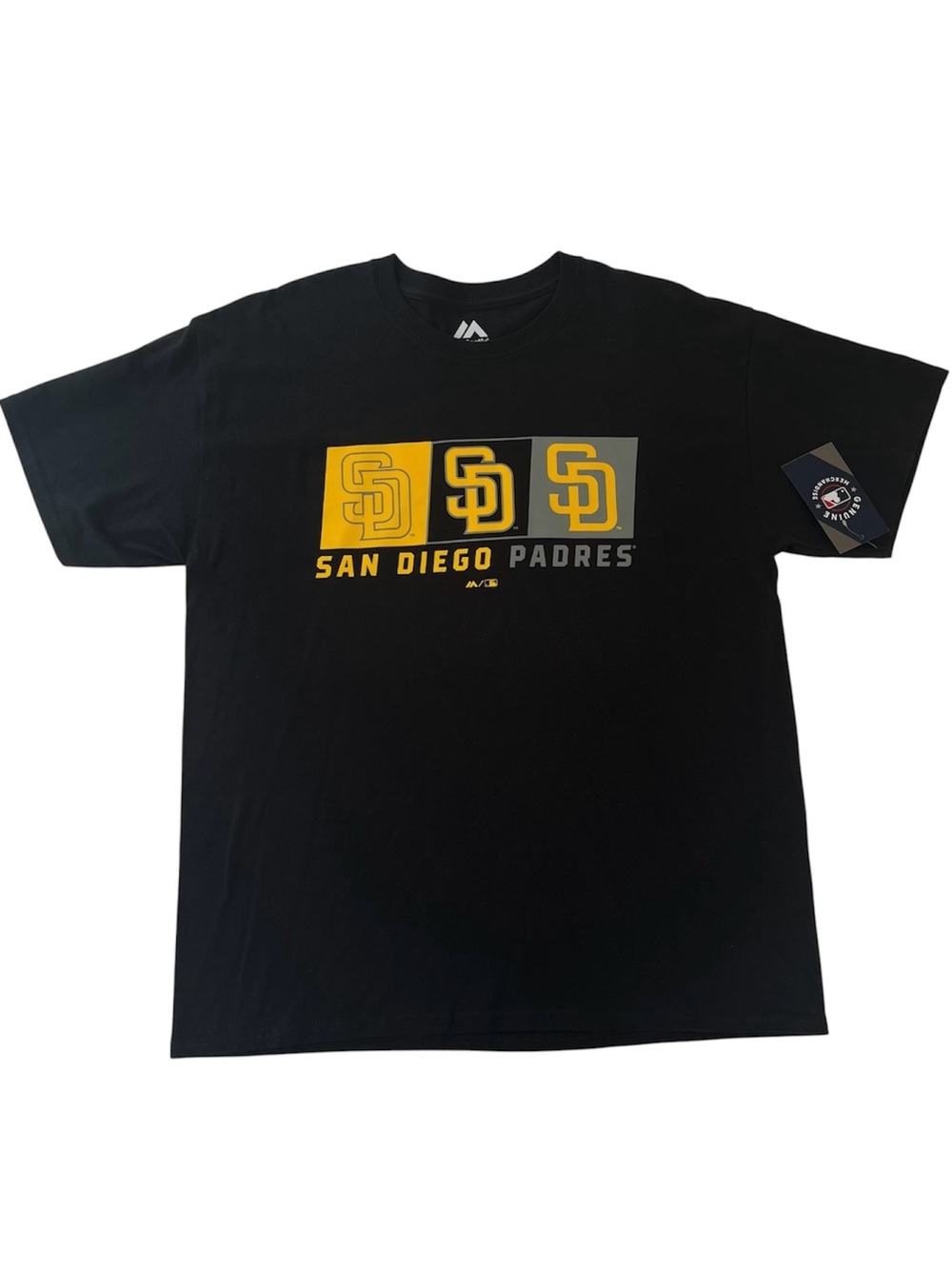 NWT San Diego Padres Men’s Large T-Shirt Majestic Black Short Sleeve MLB Tee
